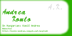 andrea komlo business card